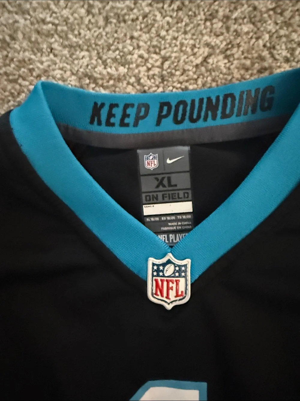 Carolina panthers NFL Nike Team Jersey in Black with White Accents